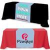 Custom Table Runner with Business Logo, Name, Design Personalized Tablecloth Customized Table Banner for Party Tradeshow Events Decor 36"x72", Wathet view 2