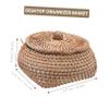 Outanaya Rattan Woven Storage Box Lid Compact Sundry Organizer for Home for Desktop Storage of Remotes Books and More Elegant Natural Design view 2