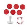 Beatifufu 1set Christmas Cookie Seal Set Silicone Baking Stamps Handle for Holiday Cookies Biscuit Cutters for Festive Treats Easy to Use Molds Vibrant Red view 1