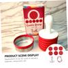 Beatifufu 1set Christmas Cookie Seal Set Silicone Baking Stamps Handle for Holiday Cookies Biscuit Cutters for Festive Treats Easy to Use Molds Vibrant Red view 2