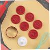 Beatifufu 1set Christmas Cookie Seal Set Silicone Baking Stamps Handle for Holiday Cookies Biscuit Cutters for Festive Treats Easy to Use Molds Vibrant Red view 4