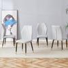 Modern Dining Chairs Set of 4, Dining Room Chairs Set of 4 with Black Metal Legs, Armless Kitchen Chairs Set with PU Leather Padded Seat and High Back, Dining Chairs for Dining Room,Kitchen view 3