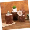 HAPINARY Rustic Wood Pile Ornaments Candle Holders for Table Centerpiece Wooden Tea Light Holders Decorative Candle Stands Wedding view 3