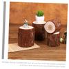 HAPINARY Rustic Wood Pile Ornaments Candle Holders for Table Centerpiece Wooden Tea Light Holders Decorative Candle Stands Wedding view 4