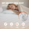 VEVOR Heated Mattress Pad, 78"x80", White King Electric Bed Warmer with 1-5 Heat Settings Control, 10-Hour Auto Shut Off, Machine-Wash Breathable Coral Fleece Heating Electric Mattress Sheets view 4