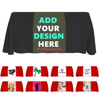 Custom Table Runner with Business Logo, Name, Design Personalized Tablecloth Customized Table Banner for Party Tradeshow Events Decor 36"x72", Yellow Green
