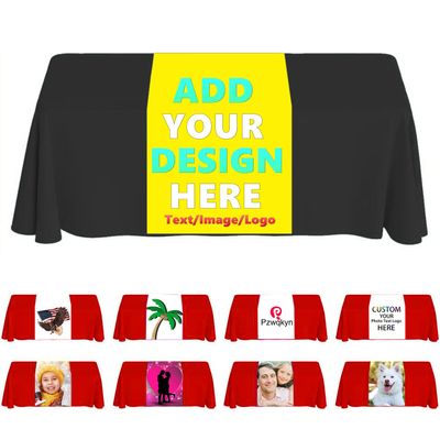 Custom Table Runner with Business Logo, Personalized Table Cloth with Text Photo, Customize Tablecloth for Birthday Wedding Anniversary Tradeshow Events, 30"x72", Bright Yellow