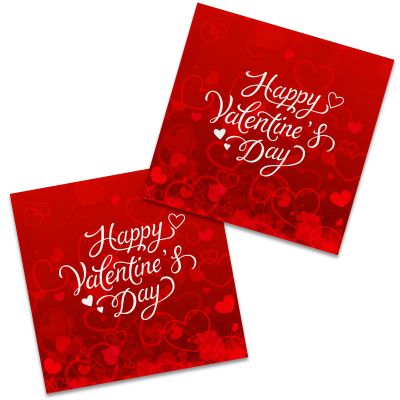 50-Pack Valentine's Day 3-Ply Napkins - Romantic Love Heart Design, Perfect for Galentines & Valentine's Celebrations, Red Heart Disposable Paper Napkins for Party Supplies & Decorations