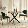 NORDICANA 3-Piece Wooden Round Table & Chair Set, Space Saving Kitchen Breakfast Nook Wood Grain Tabletop with Metal Frame for Kitchen, Dining Room (Boucle Green) view 1