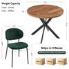 NORDICANA 3-Piece Wooden Round Table & Chair Set, Space Saving Kitchen Breakfast Nook Wood Grain Tabletop with Metal Frame for Kitchen, Dining Room (Boucle Green) view 2
