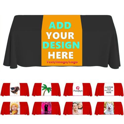Custom Table Runner with Business Logo, Personalized Table Cloth with Text Photo, Customize Tablecloth for Birthday Wedding Anniversary Tradeshow Events, 30"x72", Croci