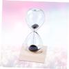 Magnetic Glass Hourglass Desk Ornament for Tabletop Decor, Black view 4