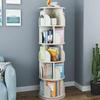 Bookcase,3/4/5 Tier Rotating Solid Wooden Bookcase Cabinet Modern Light Luxury Home Bookcase Creative Floor Bookcase Cabinet Living Room Bedroom Office Bookcase White/Pink/Green(Green,Five layers) view 2