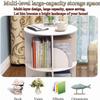 Bookcase,3/4/5 Tier Rotating Solid Wooden Bookcase Cabinet Modern Light Luxury Home Bookcase Creative Floor Bookcase Cabinet Living Room Bedroom Office Bookcase White/Pink/Green(Green,Five layers) view 4