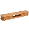 Floating TV Stand Wall Mounted TV Cabinet with Sliding Cabinet Doors Left and Right Entertainment Media Console 63'' Storage TV Bench for Living Room Audio-video Shelving Narrow Cabinet Shelf.(Red wal view 1