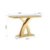 47 inch 3-in-1 Geometric Stainless Steel Console & Entryway Table in Modern White Faux Marble - Perfect for Living Room or Hallway view 2