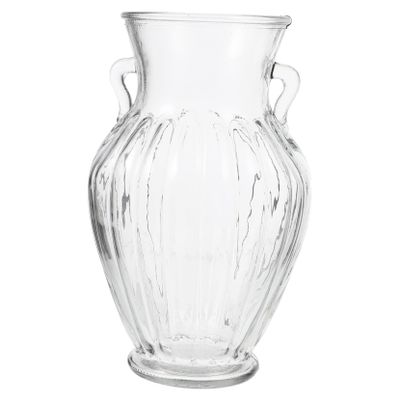 GRIRIW Unique Glass Vases Vintage French Style Decorative Glass Vase for Floral Arrangements