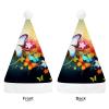 BTCOWZRV Colorful With Butterfly Christmas Hat Unisex Velvet Santa Hat Xmas Holiday Hat for Adults New Year Party Headwear view 3