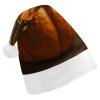 BTCOWZRV Pumpkin on Brown Background - Christmas Hat Unisex Velvet Santa Hat Xmas Holiday Hat for Adults New Year Party Headwear view 1