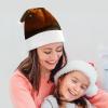 BTCOWZRV Pumpkin on Brown Background - Christmas Hat Unisex Velvet Santa Hat Xmas Holiday Hat for Adults New Year Party Headwear view 4