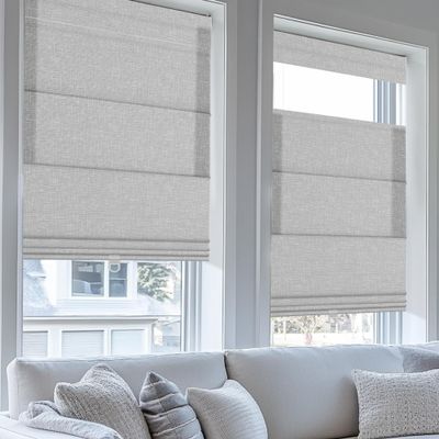 BERISSA Top Down Bottom Up Light Filtering Roman Shades for Window,Cordless Lift Roman Blinds Darking Fabric,Thermal Insulated Window Blinds,Light-Filtering-Gray,61" W x 72" H