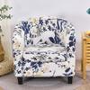 ZYANLING Stretch Armchair Slipcovers 2 Piece Floral Tub Chair Cover Armchair Slipcovers with Cushion Cover Stretch Spandex Removable Washable Tub Chair Protector for Club Living Room (Blue Flower) view 1