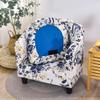 ZYANLING Stretch Armchair Slipcovers 2 Piece Floral Tub Chair Cover Armchair Slipcovers with Cushion Cover Stretch Spandex Removable Washable Tub Chair Protector for Club Living Room (Blue Flower) view 3