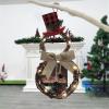 AOLHXY Christmas Wreath Hanging Decor Cute Xmas Snowman Garland Grapevine Wreath LED Light Artificial Christmas Wreath Christmas Ornaments for Christmas Party Decor view 3