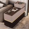 High QLO Side Table - End Tables Living Room Includes Luxurious,Side Table with Charging Station and LED Lights,Bedside Table with Storage Cabinets for Living Room view 1