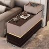 High QLO Side Table - End Tables Living Room Includes Luxurious,Side Table with Charging Station and LED Lights,Bedside Table with Storage Cabinets for Living Room view 2