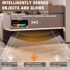 High QLO Side Table - End Tables Living Room Includes Luxurious,Side Table with Charging Station and LED Lights,Bedside Table with Storage Cabinets for Living Room view 3