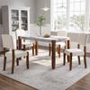 Merax Modern 5 Piece Dining Table Set for 4,Faux Marble Style Kitchen Table Set with One Rectangle Table and 4 Dining Chairs for Dining Room Table Set for Small Place view 2