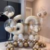 40 Inch Large Cream Numbers Balloons 0-9, Self Inflating White Sand Foil Number 0 Helium Balloon for Boy Girl, Big Beige Digit 0 Balloons for Women Men 30 40 50 60 70 80 100 Birthday Party Decoration view 3