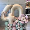 40 Inch Large Cream Numbers Balloons 0-9, Self Inflating White Sand Foil Number 0 Helium Balloon for Boy Girl, Big Beige Digit 0 Balloons for Women Men 30 40 50 60 70 80 100 Birthday Party Decoration view 4