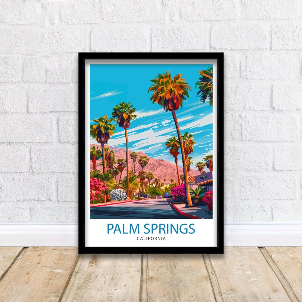 Home Decor Wall Art Unframed, Ukpark Palm Springs California Travel Print Wall Decor Wall Art Palm Springs Wall Hanging Home Dcor Palm Springs Lovers American Art