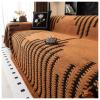 GVXOX Chenille Couch Cover Sofa Covers, Washable Chenille Sectional Couch Covers, L Shaped Couch Cushion Covers for Pets Sofa Throws Living Room(Coffee,180x180cm/71x71in) view 1