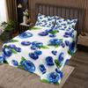 Manfei 3D Blueberry Kids Bedspread Twin Size,Hawaii Summer Tropical Fruit Coverlet Set,Boys Girls Room Decor,Green Botanical Leaves Quilted Coverlet,Blue White Bedding Quilt,1 Pillowcase view 1