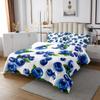 Manfei 3D Blueberry Kids Bedspread Twin Size,Hawaii Summer Tropical Fruit Coverlet Set,Boys Girls Room Decor,Green Botanical Leaves Quilted Coverlet,Blue White Bedding Quilt,1 Pillowcase view 2