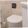 HOMSFOU 1pc Creative Black Recessed Toilet Tissue Holder Wall-Mounted Paper Rack for Bathrooms and Practical Design for Use view 3