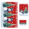 Edwiinsa Red Christmas Snowman Bath Towels 3 Pack, Xmas Tree Snowflake Snowscape Soft Plush Microfiber Large Bathroom Towel Hand Towel Washcloths Winter Christmas Shower Towel for Home Gym Travel view 1