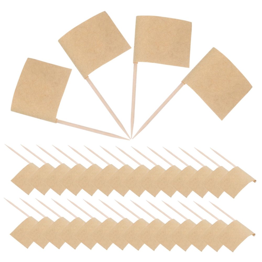 Cabilock 100Pcs Decorative Food Flag Picks Creative Toothpick Flags for Cake Appetizers and Party Treats Chic Cocktail Toppers for Birthday Theme Parties and Events