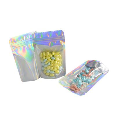 GOOHOCHY 100pcs Aluminium Foil Stand-up Self-sealing Bags -aluminum Food Storage Pouches for Snacks Nuts Candy and Tea Portable Zip Closure Packaging