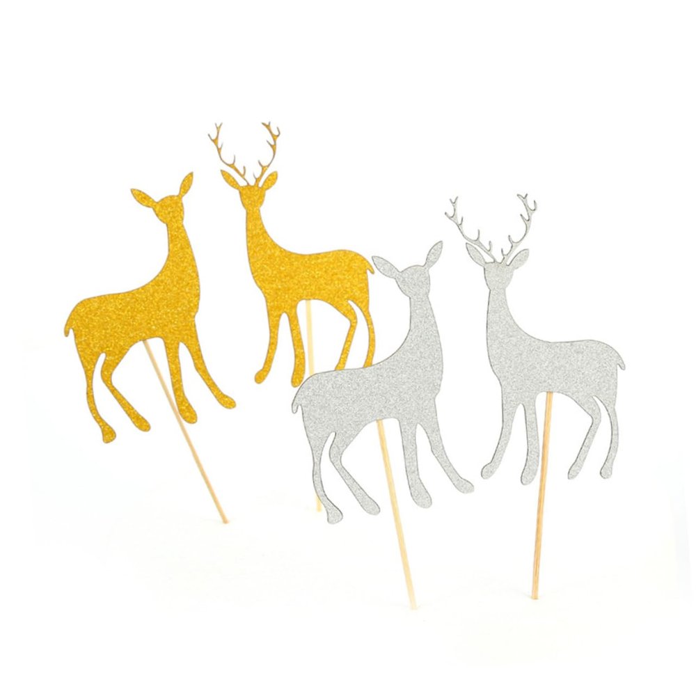 PLAFOPE Elegant Deer Design Cake Toppers 20 Pieces Perfect for Birthday and Anniversary Decor