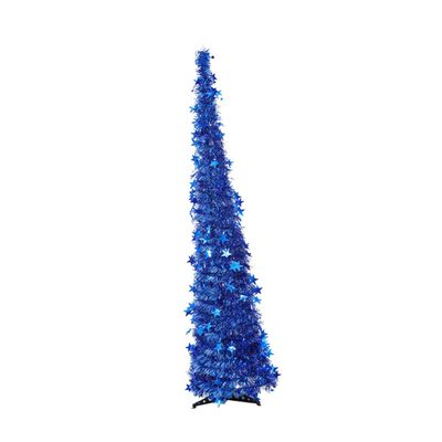 120cm Foldable Telescopic Christmas Tree Xmas PET Plastic Blue