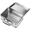 BIUDECO Silver Rectangular Tinplate Jewelry Box with Handle, Large Capacity view 1