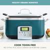 GreenPan Elite 8-in-1 Programmable 6QT Electric Slow Cooker, Dishwasher Safe Lid & Removable Crock, PFAS-Free Healthy Ceramic Nonstick Multi-Cooker, Sear, Saut/Brown, Steam Basket, Roast, Deep Teal view 2