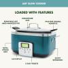 GreenPan Elite 8-in-1 Programmable 6QT Electric Slow Cooker, Dishwasher Safe Lid & Removable Crock, PFAS-Free Healthy Ceramic Nonstick Multi-Cooker, Sear, Saut/Brown, Steam Basket, Roast, Deep Teal view 4