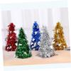 KICHOUSE Shiny Metalic Mini Christmas Tree 5 Pcs Set Seasonal Decor Holiday Tree Model view 2