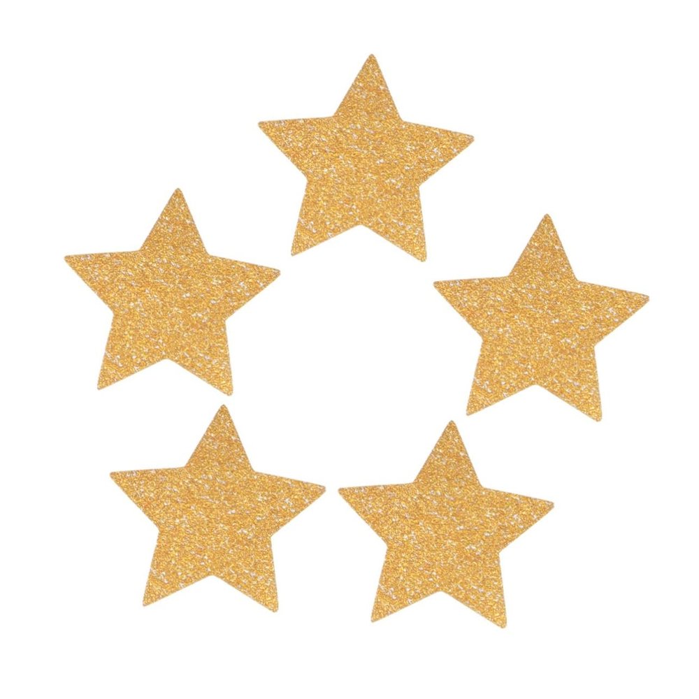FELTECHELECTR 100pcs Glitter Star Confetti No Craft Paper Cutouts for Showers Weddings and Birthday Party Decorations Golden Delicate Star Shape No Shedding Glitter