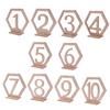 ABOOFAN Elegant Wedding Table Numbers Decor 20pcs Wooden Hexagon Seat Numbers for Banquet Birthday Catering Party Anniversary view 1